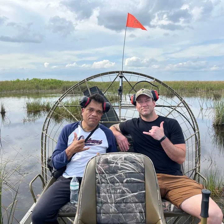 Veterans on an airboat