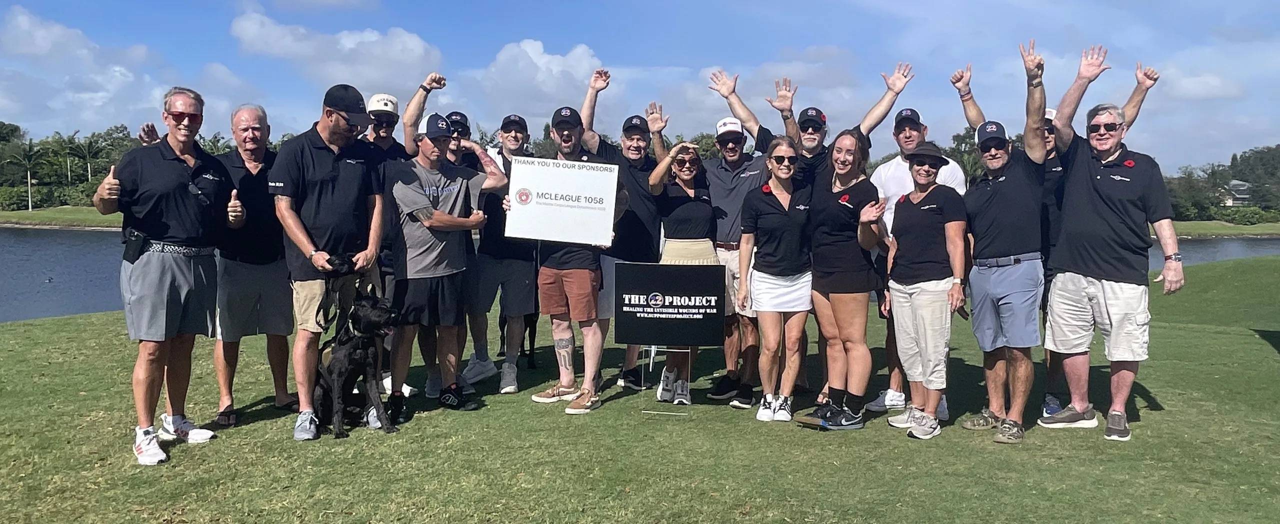 The 22 Project veterans and supporters celebrating at a golf outing