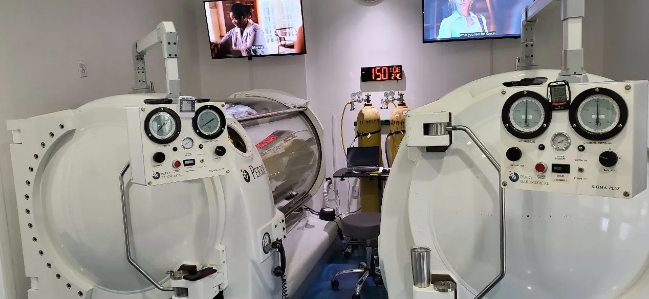 Hyperbaric oxygen therapy chambers at a treatment center