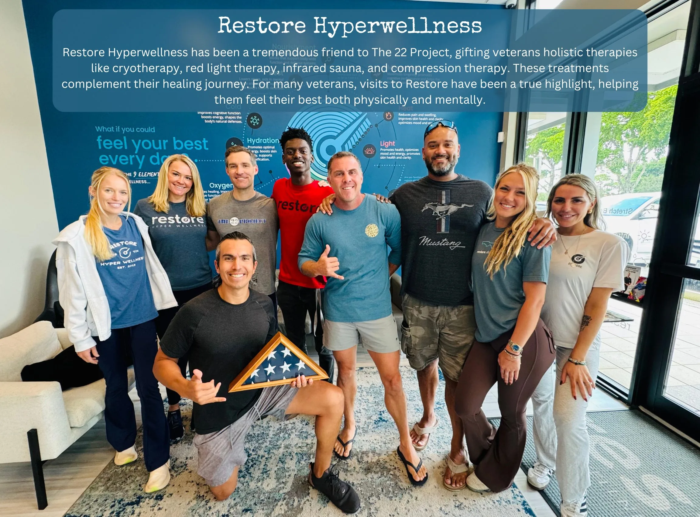 Veterans with the team at Restore Hyper Wellness